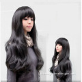 Sweet LONG Black Curly wavy Cosplay Hair Wig WA72